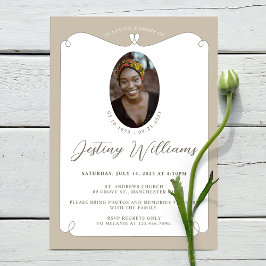 Invitación Elegante marco cardíaco adorando la memoria Foto F