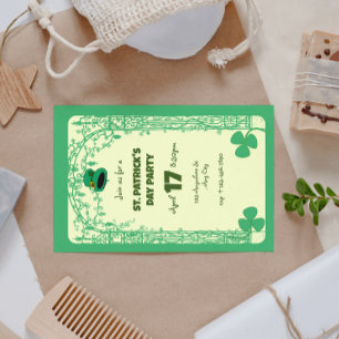 Invitación Elegante Marco De Decoración De Shamrock St Patric