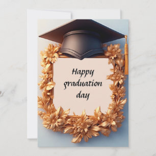 Invitación Elegante marco de graduación con birrete