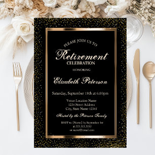 Invitación Elegante marco de oro rosa Confeti  Fiesta de jubi