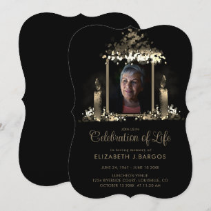 Invitación Elegante marco de velas para foto Celebración de l