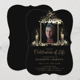 Invitación Elegante marco de velas para foto de celebración d
