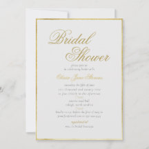 Elegante marco dorado clásico ducha marfil-novia