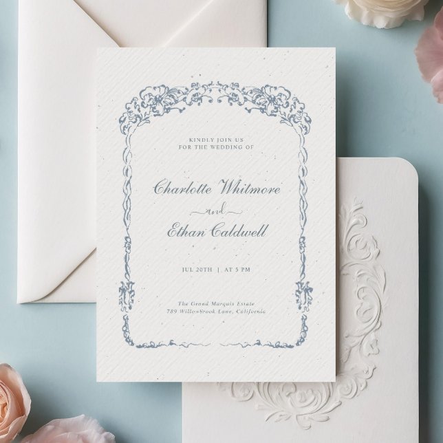 Invitación Elegante Marco Floral Barroco Vintage Boda (Subido por el creador)