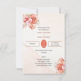 Invitación Elegante marco floral Boda personalizado