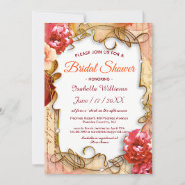 Invitación Elegante marco floral Boho Bridal Shower Invitació