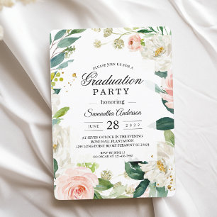 Invitación Elegante Marco floral color de agua rosa Rubor