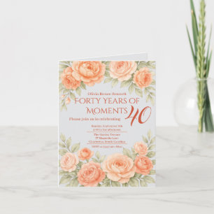 Invitación Elegante marco floral de cumpleaños