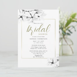 Invitación Elegante marco moderno Magnolia Floral Bridal Duch