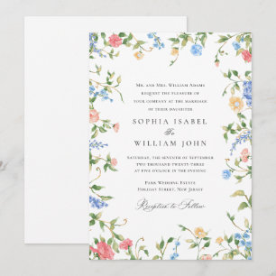 Invitación Elegante marco ornato vintage Boda bohemio