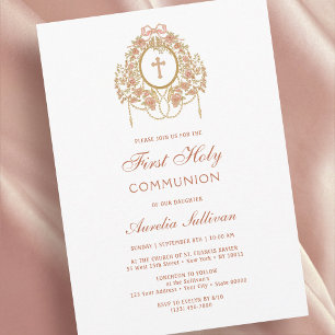 Invitación Elegante Marco Primera Comunión Santa Cruz