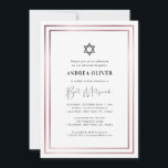 Invitación Elegante Marco Rosa Oro Moderno Bat Mitzvah<br><div class="desc">Celebre el Bar Mitzvah con esta moderna y elegante invitación,  que incluye su texto personalizado. Añade fácilmente tus propios detalles haciendo clic en la opción "personalizar".</div>
