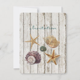 Invitación elegante marejada de madera de muelle marea de pla