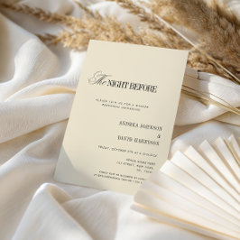 Invitación Elegante Marfil La Noche Antes de la Cena de Ensay