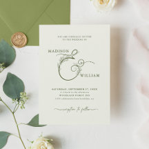 Elegante marfil moss verde floral Ampersand Boda