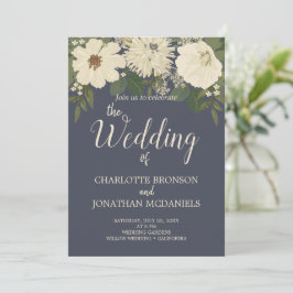 Invitación Elegante Marina Blanca Profunda