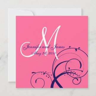 Invitación Elegante Marina De Boda De Barco Rosado