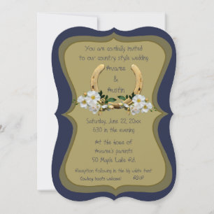 Invitación Elegante marina de estilo campestre y oro