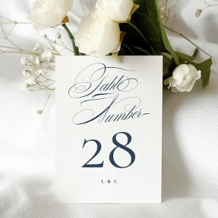 Invitación Elegante Marina en Boda Blanco 5 x 7 Número de mes