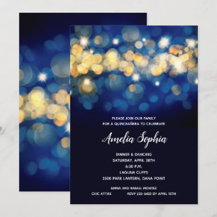 Invitación Elegante marina y cumpleaños de la quinceañera de