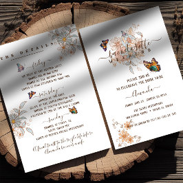 Invitación Elegante Mariposa Art Groovy Fin de Semana de Solt