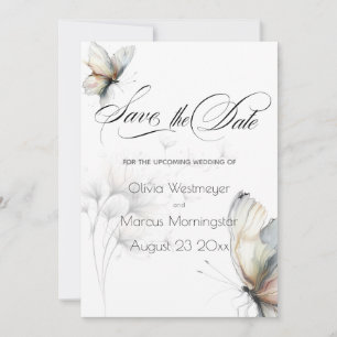 Invitación Elegante mariposa y pasteles de pelusa de dandelia
