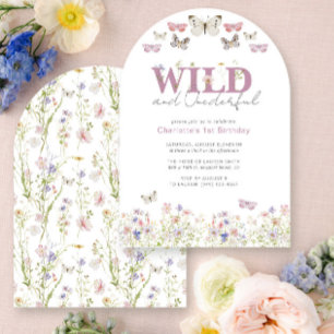 Invitación Elegante mariposas salvajes y maravillosas cumplea