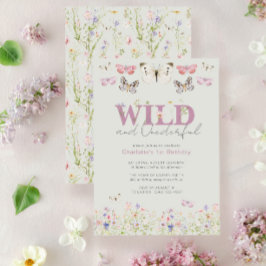 Invitación Elegante mariposas salvajes y maravillosas cumplea