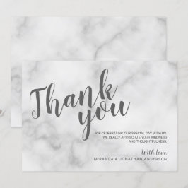 Invitación Elegante Mármol Blanco Agradecimiento de Boda