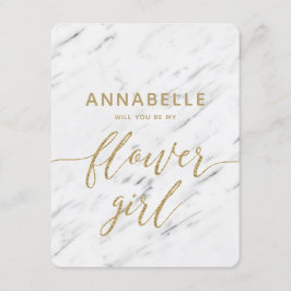 Invitación Elegante Mármol Blanco Serás Mi Niña Flor