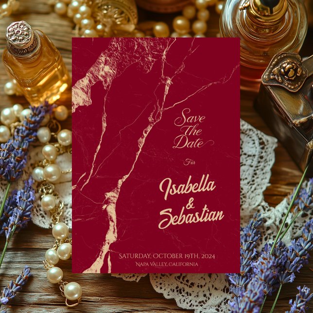 Invitación Elegante Mármol de Borgoña salva la maleza de fech (Subido por el creador)