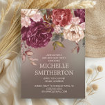 Invitación Elegante Marrón Borgoña Floral 50 cumpleaños<br><div class="desc">Elegante invitación de fiesta de cumpleaños número 50 para mujeres con flores y vegetación de color burdeos y marfil. Contáctame para obtener ayuda con la personalización o para solicitar la correspondencia o coordinación de los productos de Zazzle.</div>