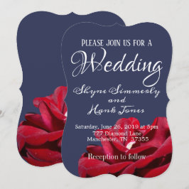 Invitación Elegante Marsala Borgoña Boda Azul de la Marina Fl