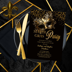 Invitación Elegante mascarada Máscara Mardi Gras Fiesta