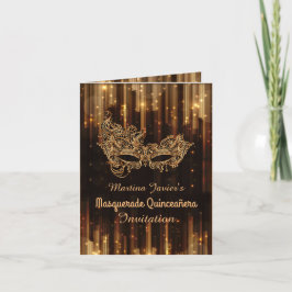 Invitación Elegante mascarada Quinceañera 15 cumpleaños