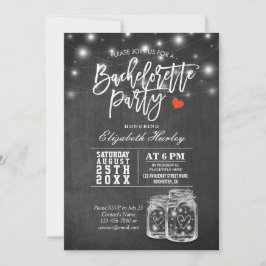 Invitación Elegante Mason Jar String ilumina la fiesta de la 