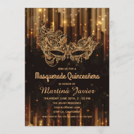 Invitación Elegante Masquerade Quinceañera 15 cumpleaños