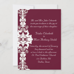Invitación Elegante matrimonio blanco y marrón