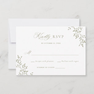 Invitación Elegante matrimonio botánico Leafy Sage Laurel RSV