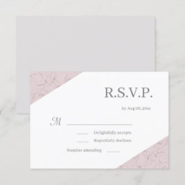 Invitación Elegante matrimonio de mármol rosa gris oscuro RSV