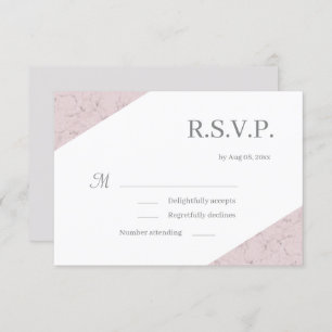 Invitación Elegante matrimonio de mármol rosa gris oscuro RSV