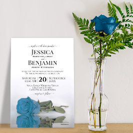 Invitación Elegante matrimonio de Rosa Sky Blue de gran estel