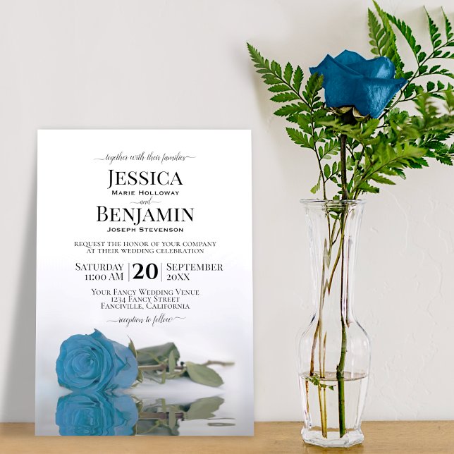 Invitación Elegante matrimonio de Rosa Sky Blue de gran estel (Subido por el creador)