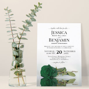 Invitación Elegante matrimonio de Rosa verde esmeralda de lar