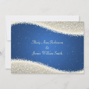 Invitación Elegante matrimonio deslumbrante espárragos azul