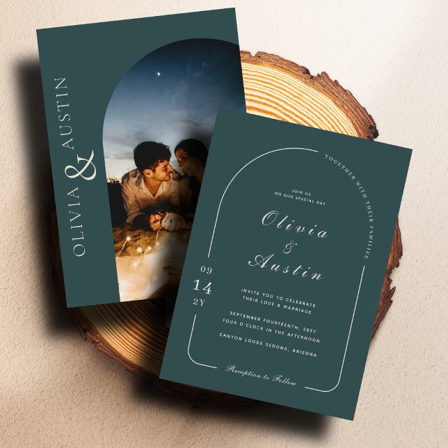 Invitación Elegante matrimonio elegante de fotos de arco mode (Subido por el creador)