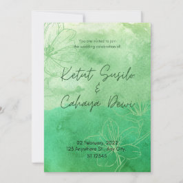 Invitación Elegante matrimonio elegante verde sabio invita a