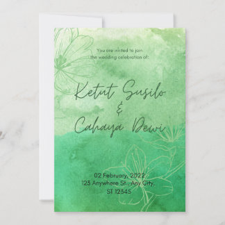 Invitación Elegante matrimonio elegante verde sabio invita a