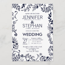 Elegante matrimonio floral blanco y naval