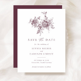 Invitación Elegante matrimonio floral con esclavos salva la f